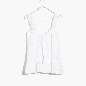 Madewell Eyelet Ruffle-Strap Cami Top